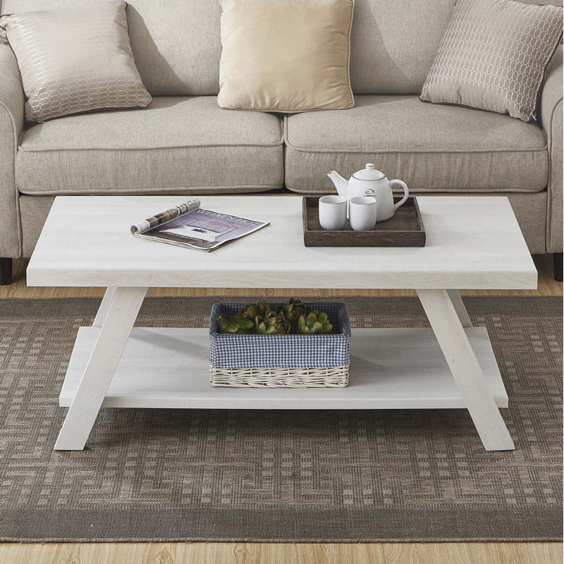 Table basse avec plateau ouvert Athens, Bois naturel, Bois naturel