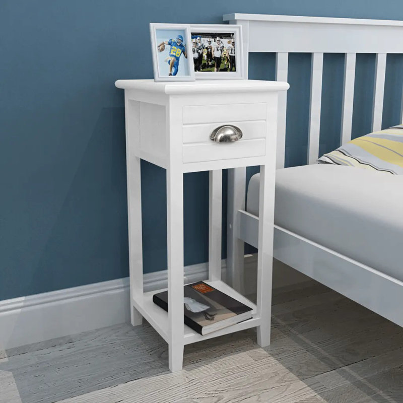 Ridenhour 30cm W Bedside Table, White