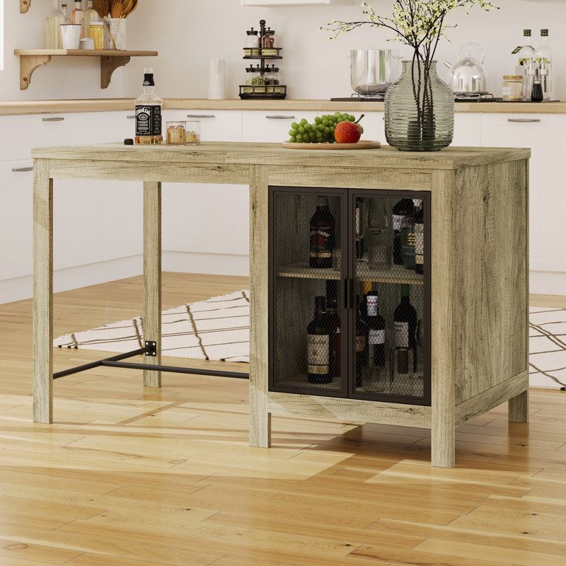 Rustic Kitchen Island With Adjustable Shelves
