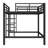 Queen Metal Loft Bed With Guardrails & Easy-Climb Ladders-989800265