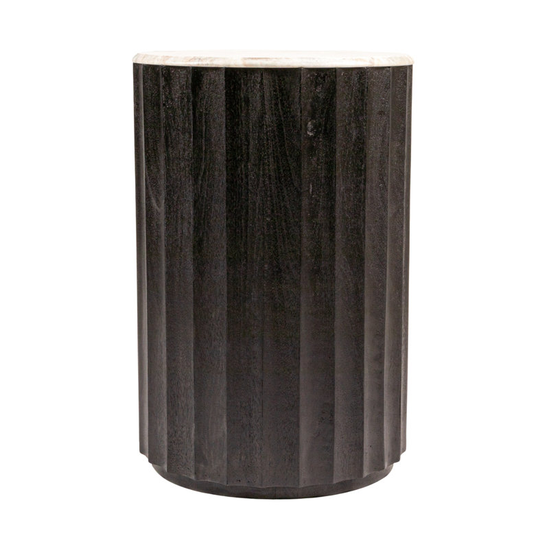 Table d'appoint Luca, Noir/noyer
