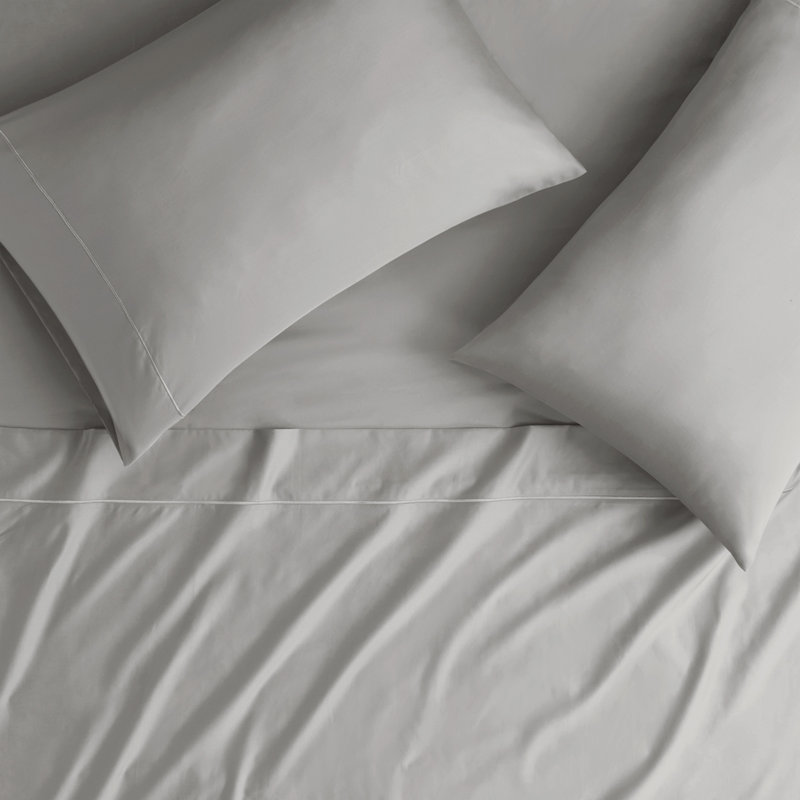 Light Grey King Size Cotton Sheet Set