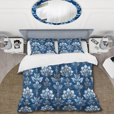 Ensemble de housse de couette traditionnel bleu et blanc Royal Stardust