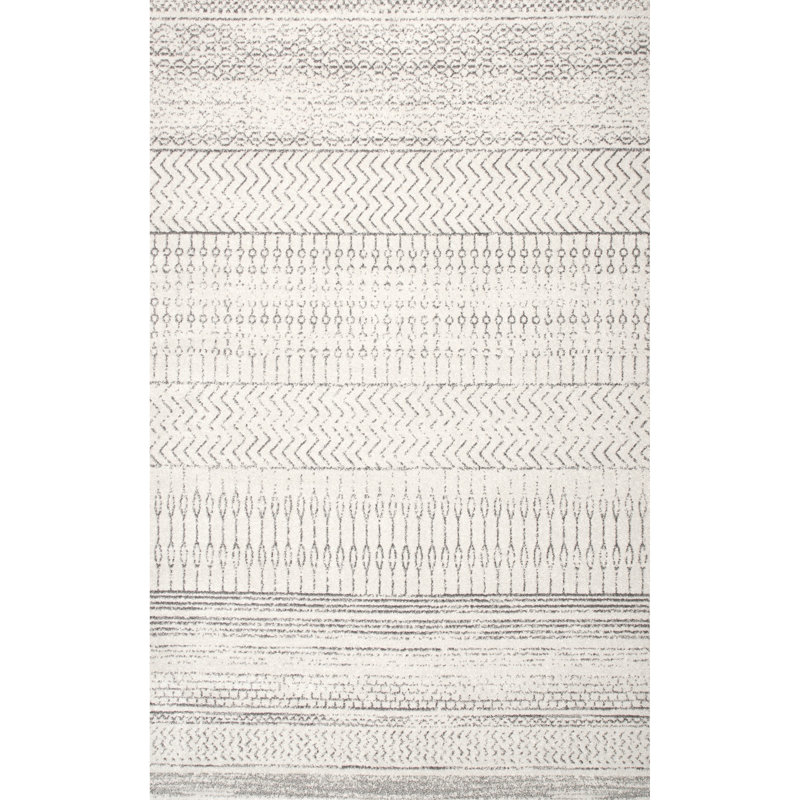 Jacore Bohemian Power Loom Performance Gray Rug, Rectangle 8' x 10'