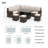 Perdomo Premium All-Weather Wicker 10 - Person Patio Conversation Set with Cushions-1199525382
