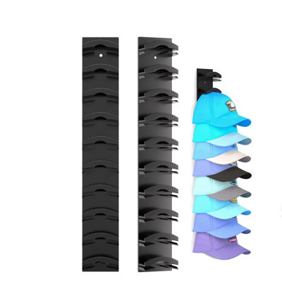 2-Pack Hat Organizer, Strong Adhesive,Wall Mounted Coat Rack