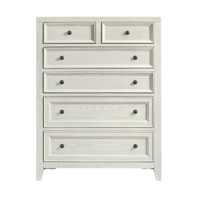 Commode 6 tiroirs Gypse, Blanc