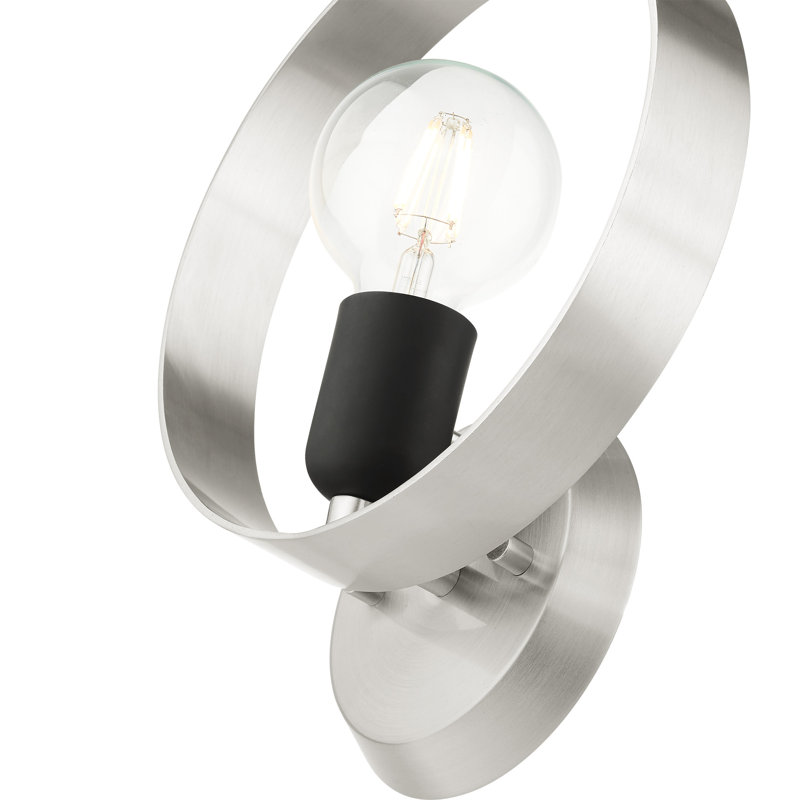 Maubray Steel Armed Sconce, Brushed Nickel