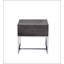 Table de bout en chêne gris et chrome Iban avec tiroir spacieux en feutre et glissières à extension complète pour une vie moderne