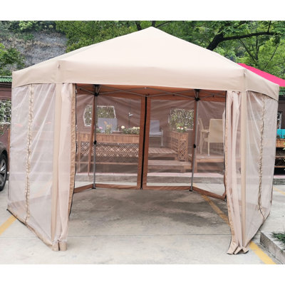 Pavillon de jardin extérieur avec auvent et toit en acier