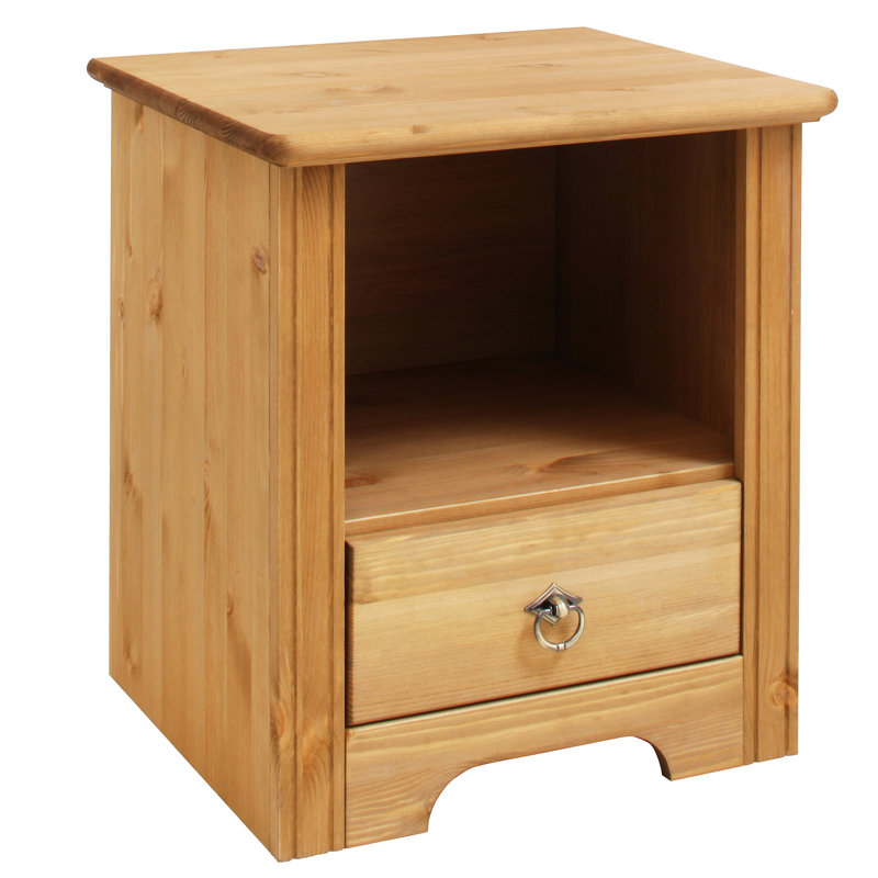Fitzgerald 45cm W Solid Wood Bedside Table, Oiled
