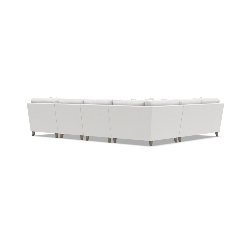 Mila Sectional, 33.5" H x 137" W x 107" D, Right Hand Facing, White Polyester Blend