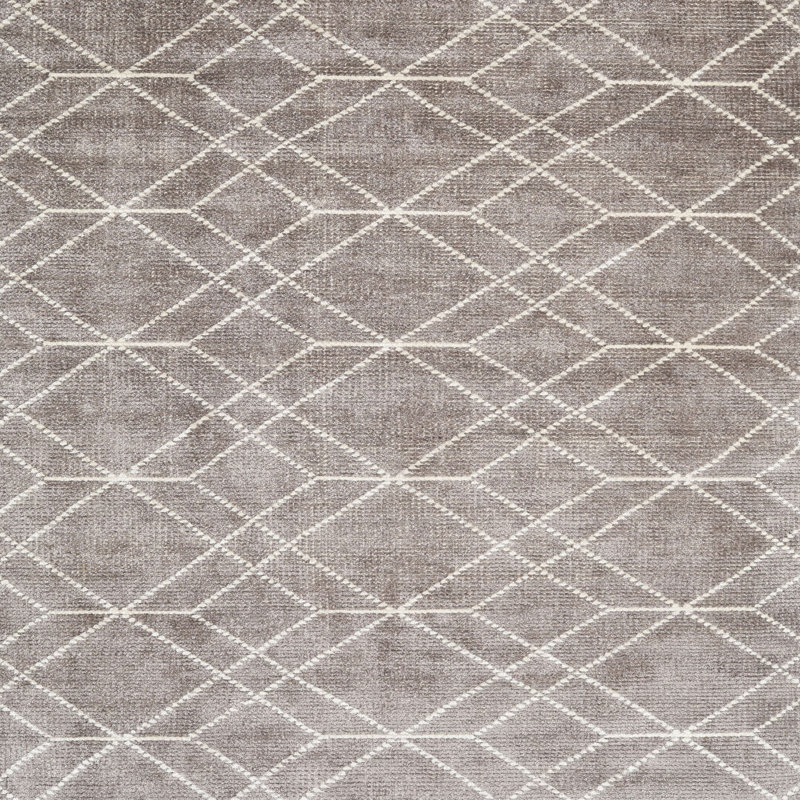 Tapis zone gris clair contemporaine, Carré 6 pi