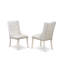 Ensemble de 5 pièces pour coin-repas pour 4 personnes comprenant une table de cuisine ronde avec piédestal et 4 chaises de salle à manger Parson en similicuir gris clair, lin blanc-139396562-139396558-139396559