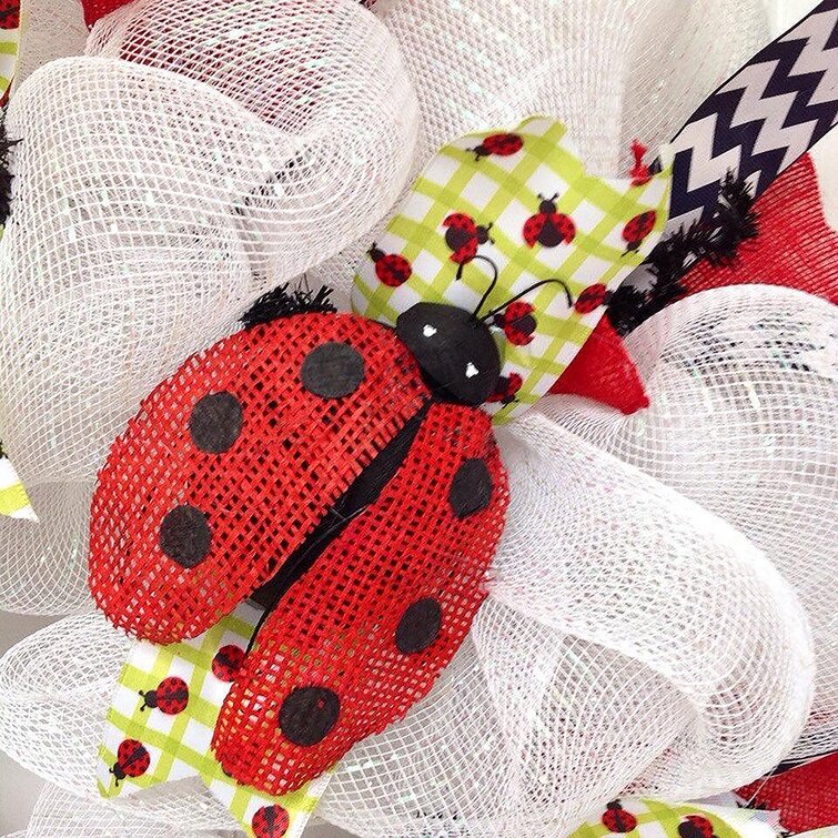 Red Denim Wired Ribbon, #9, 50 yards - Ladybug Wreaths Shop