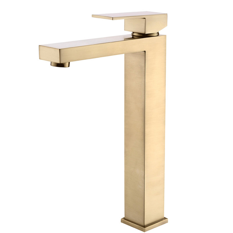 Robinet de meuble-lavabo monotrou brossé doré
