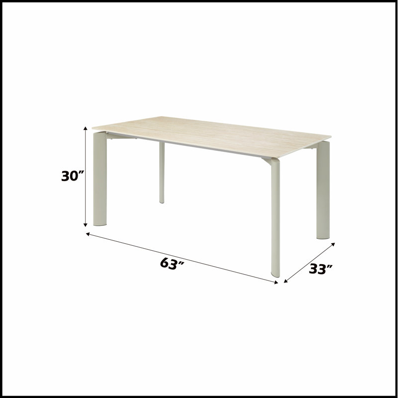 Le plateau en céramique Ingram et la table de salle à manger au fini gris clair sont parfaits pour les espaces de salle à manger modernes et élégants