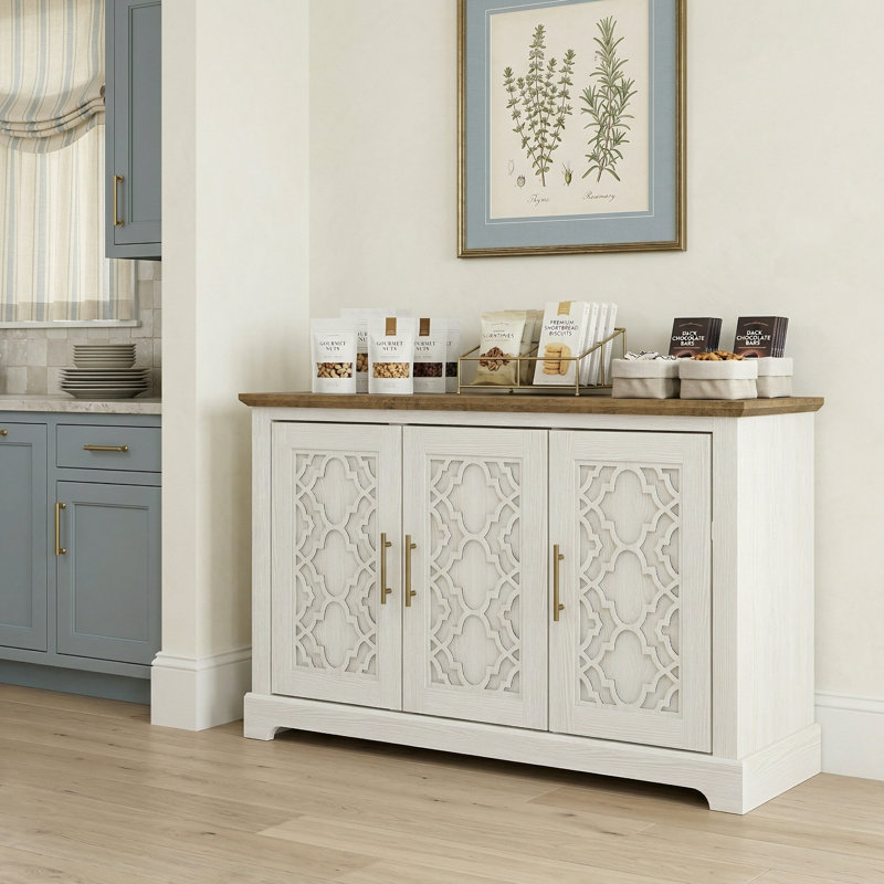 Anfield 3 Door Sideboard, White Oak