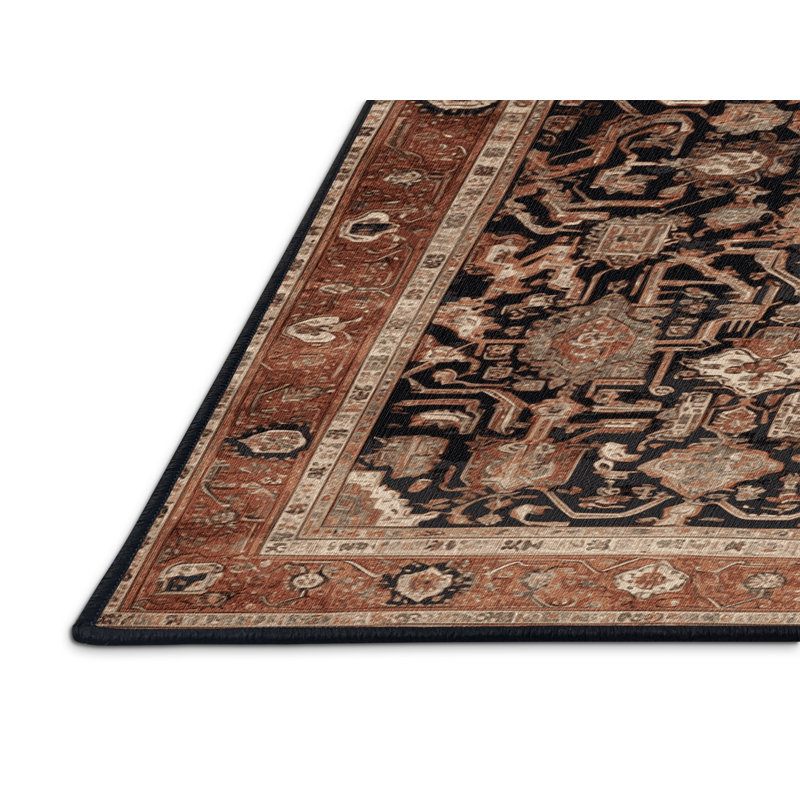 Tapis brun lavable à la machine, Rectangle 7 pi x 9 pi