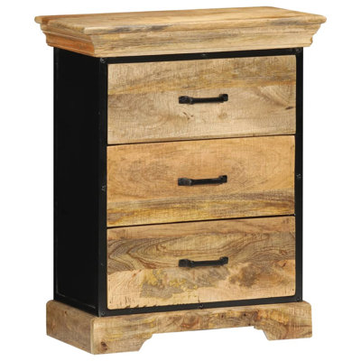 Commode en bois de manguier massif 23,6 po x 11,8 po x 29,5 po