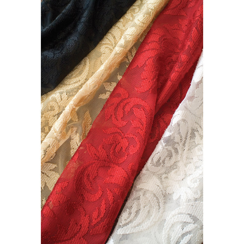 Colonial Gold Polyester Damask Table Runner 14 x 64