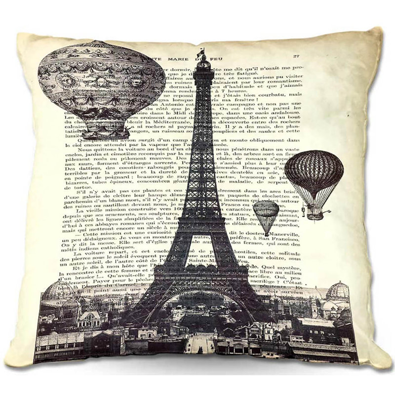  Coussin Couch Eifel Tower, 16 po x 1 po