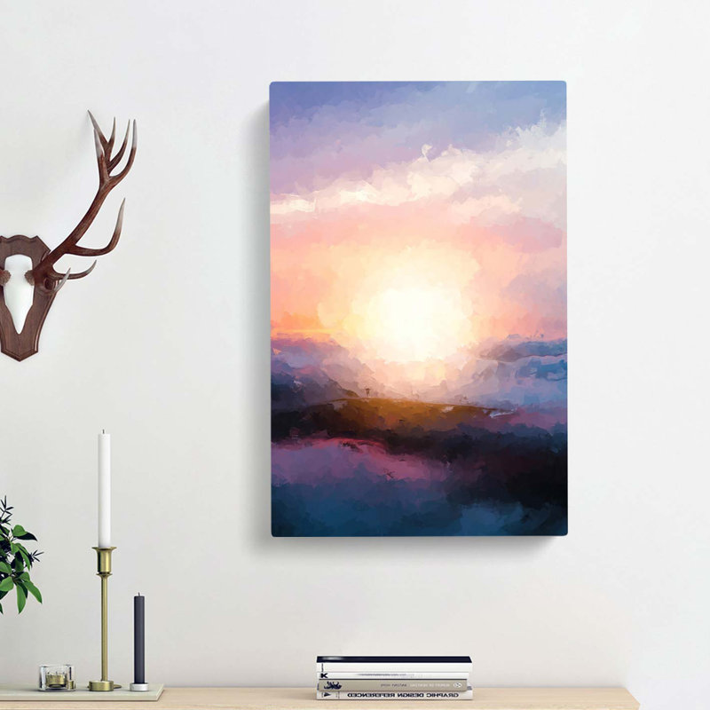 Sun Upon The Mountain In Abstract - Wrapped Canvas, 76cm H x 50cm W x 3cm D