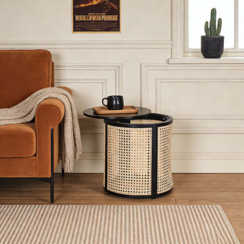 Table de bout ronde 15,70 po, Noir