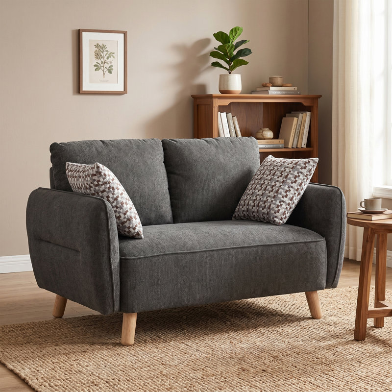 Gladding 2 Seater Loveseat, Dark Grey