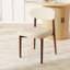 Modern Minimalist Dining Chair With Wood Legs, Mid-Century Accent Chair For Kitchen, Living Room, And Vanity-1442479502-1442479500