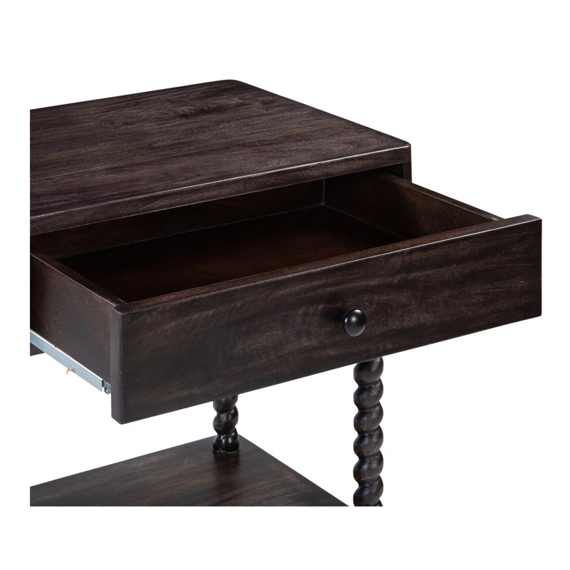 Table de chevet Bauder brun foncé