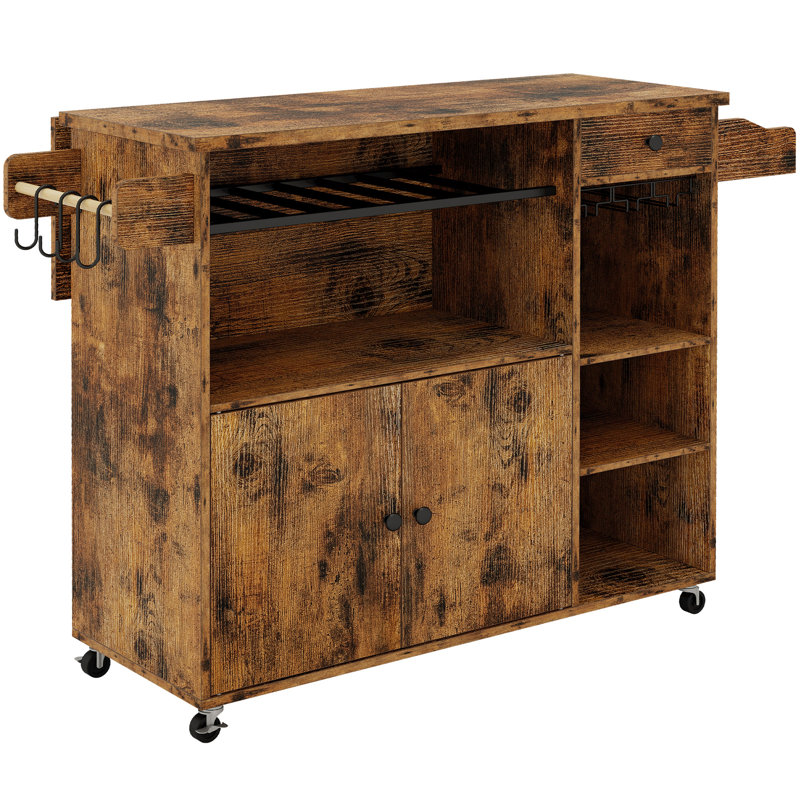 Pantego Kitchen Cart, Vintage Brown