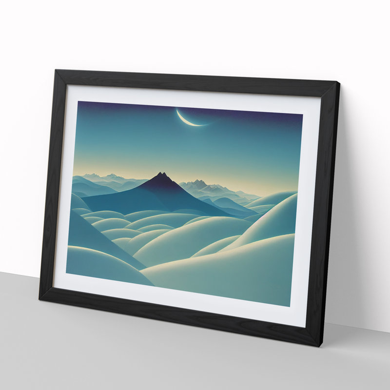Irresistible Winter Mountains - Single Picture Frame Print, 46cm H x 64cm W x 2cm D, Black