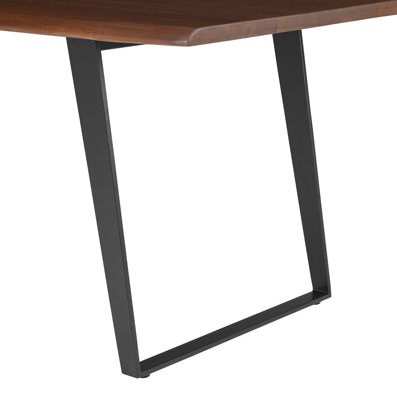 Sable Edge 60" Acacia Wood Rectangular Dining Table with Metal U-Legs
