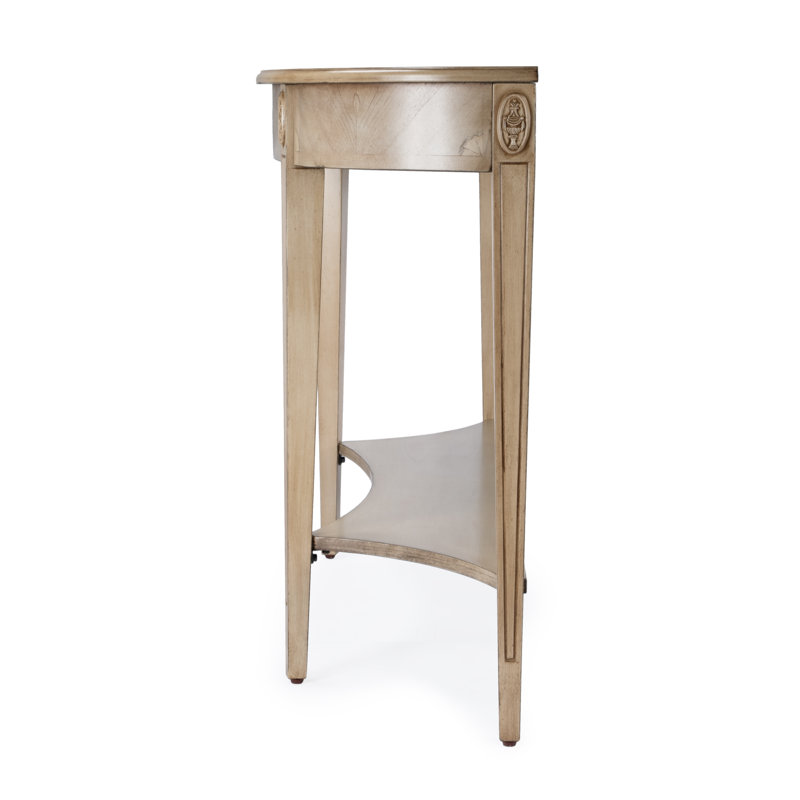 Astor 54"W Demilune Console Table, Antique Beige