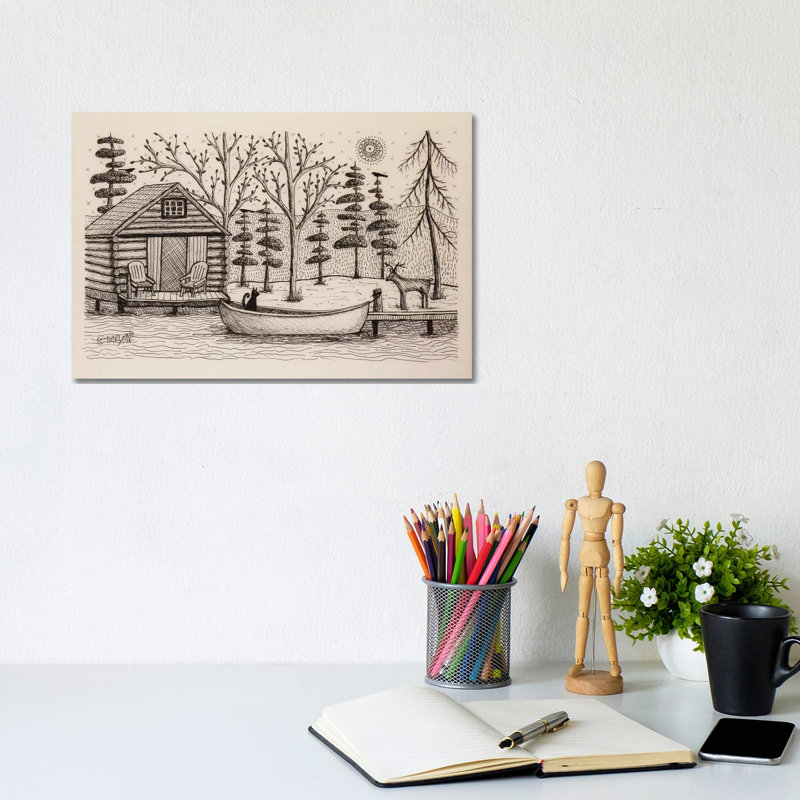 Log Cabin by Karla Gerard - Wrapped Canvas Gallery-Wrapped Canvas Giclée, 20.32cm H x 30.48cm W