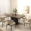 Table de salle à manger rectangulaire extensible pour 6 à 10 personnes effet bois vieilli et noir 160 à 200 cm