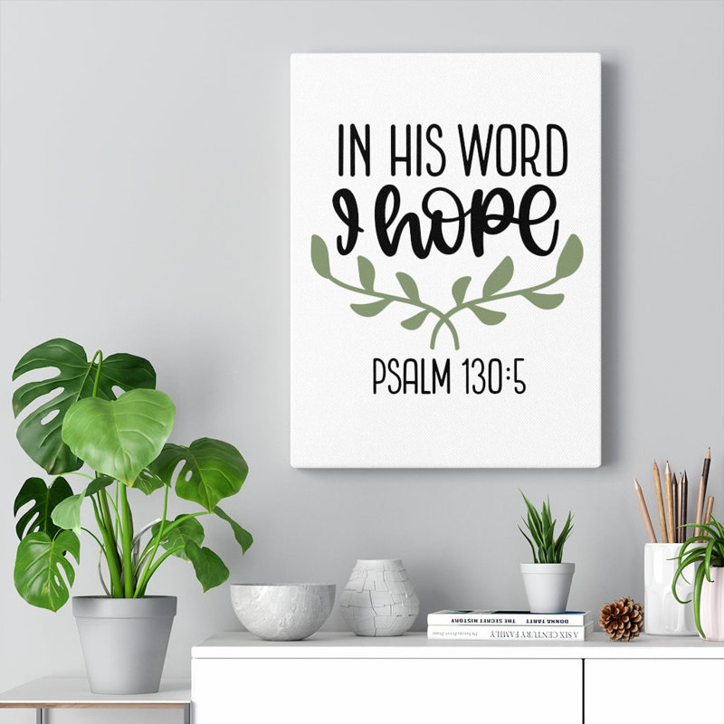 «Hope», art textuel sur toile tendue, H 30 po x l 24 po x P 1,25 po