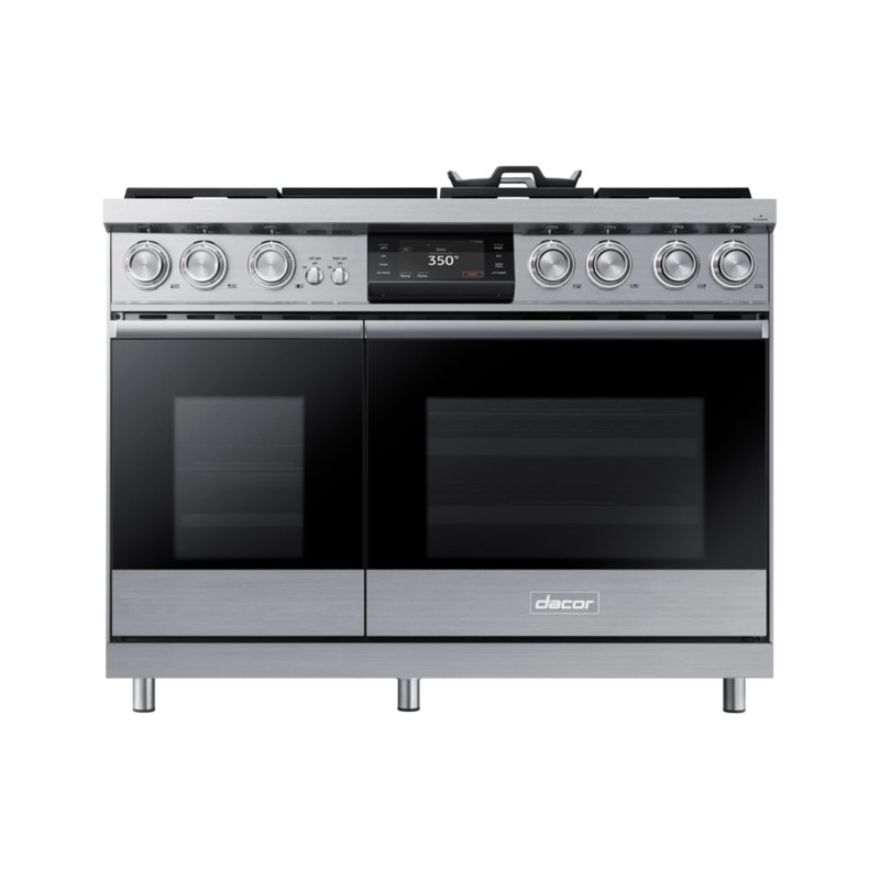 Dacor 48" Pro-Range 6 Burners with Griddle, Contemporary, Silver Stainless