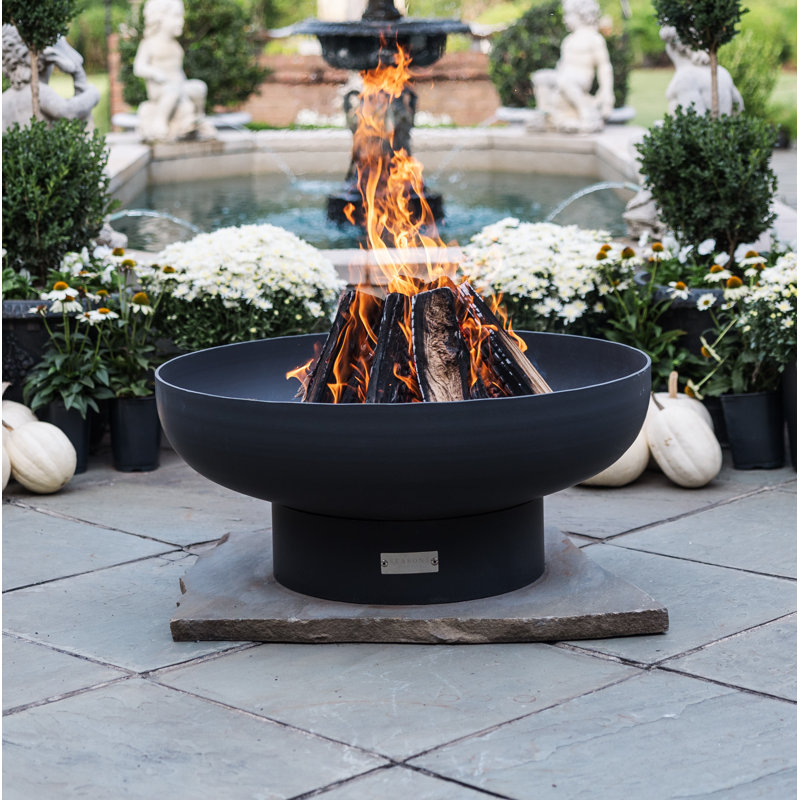 Harrogate Steel Wood Burning Fire Pit, 15" H x 36" W x 36" D