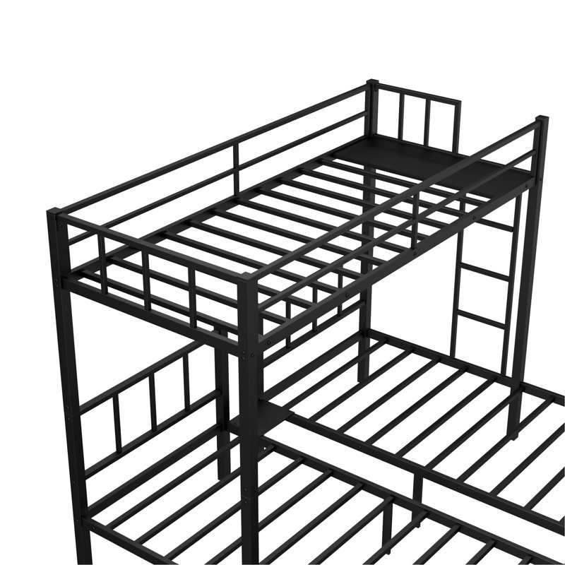 Versatile Triple Bunk Bed With Detachable Design And Safety Features