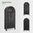 Mid-century Modern 71" Arched Storage Bookcase with Doors Storage Cabinet-2090868208