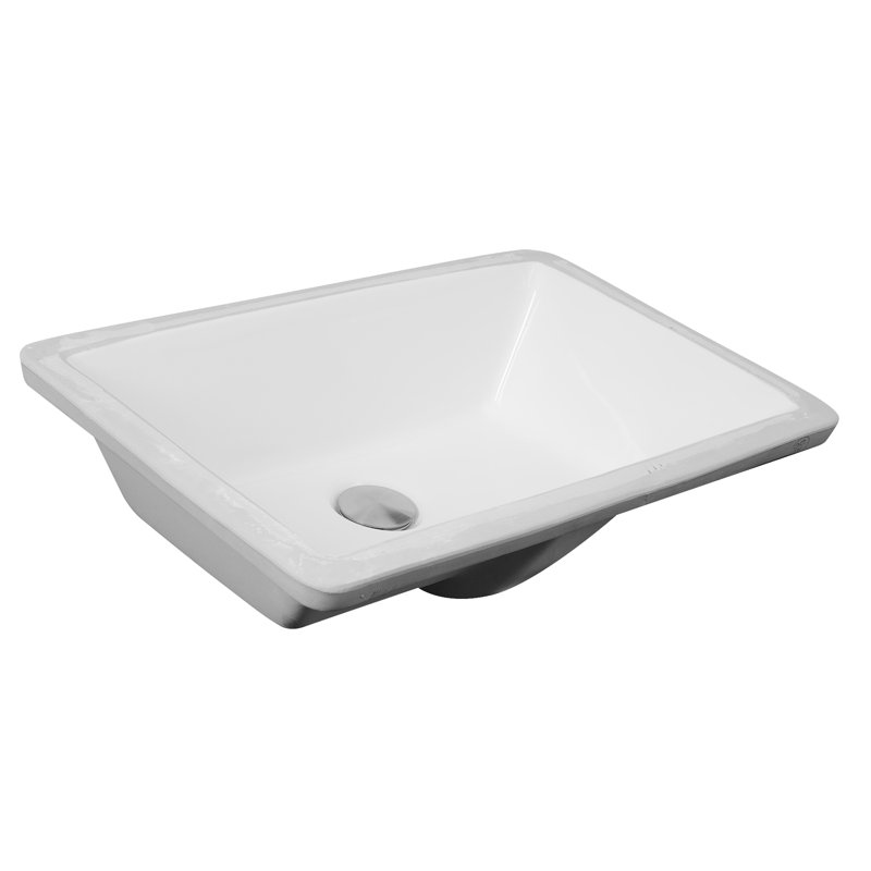 Nantucket Sinks Great Point 13.75'' Vitreous China Rectangular Bathroom Sink with Overflow, White