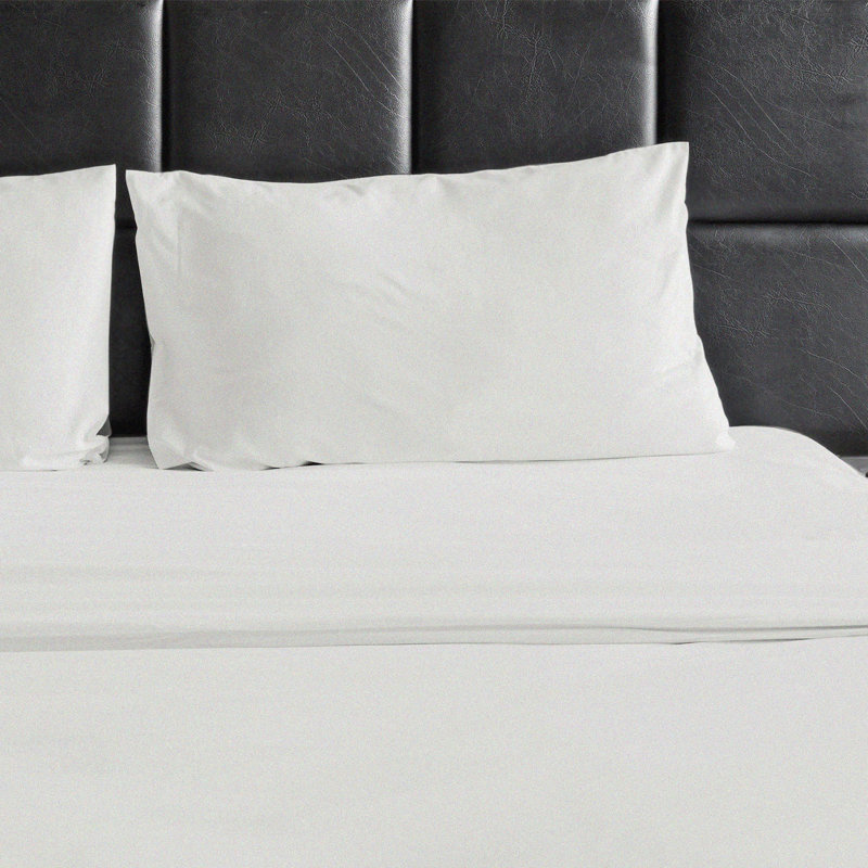 Ensemble de draps en micro-fibre, Ensemble de draps pour taille de lit grand avec un, Blanc