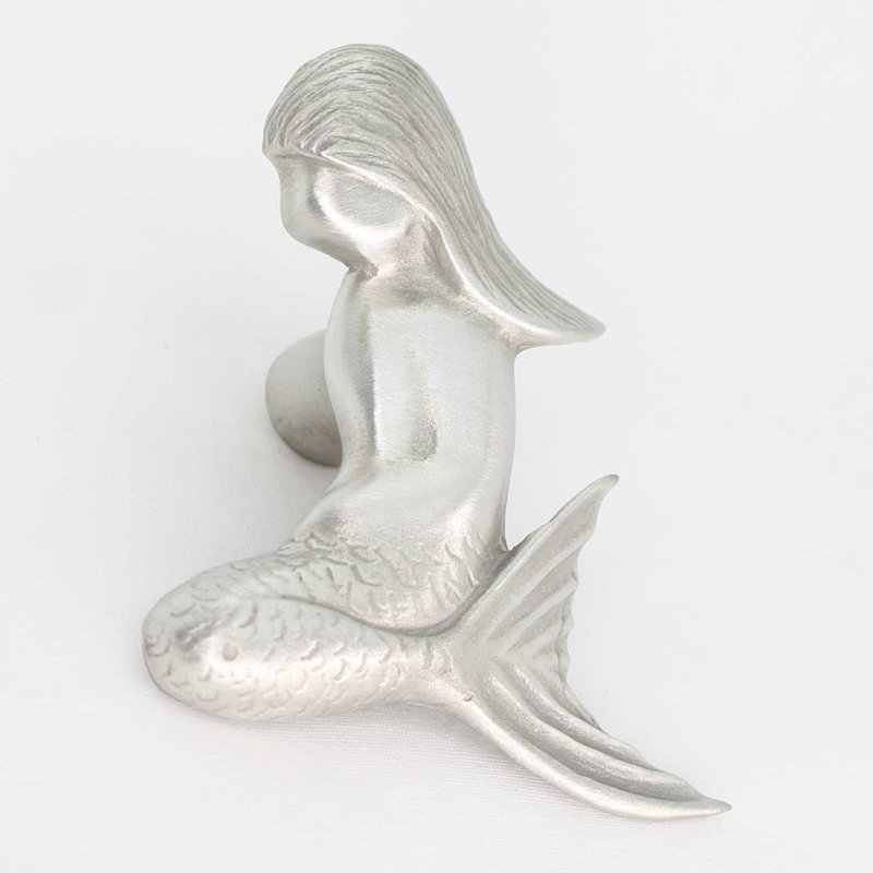 3" Mermaid Left Facing Knob, Brushed Nickel