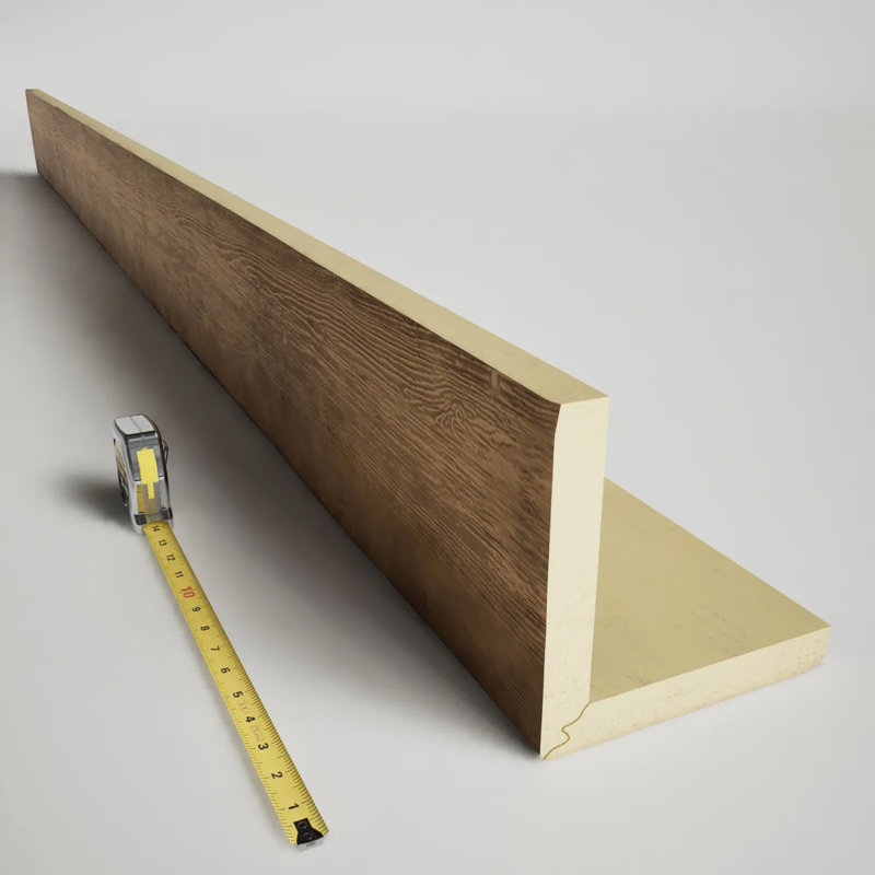 Planche de poutre en faux bois Endurathane sablé, H 8 po x l 4 po, Buttercream, 8'L