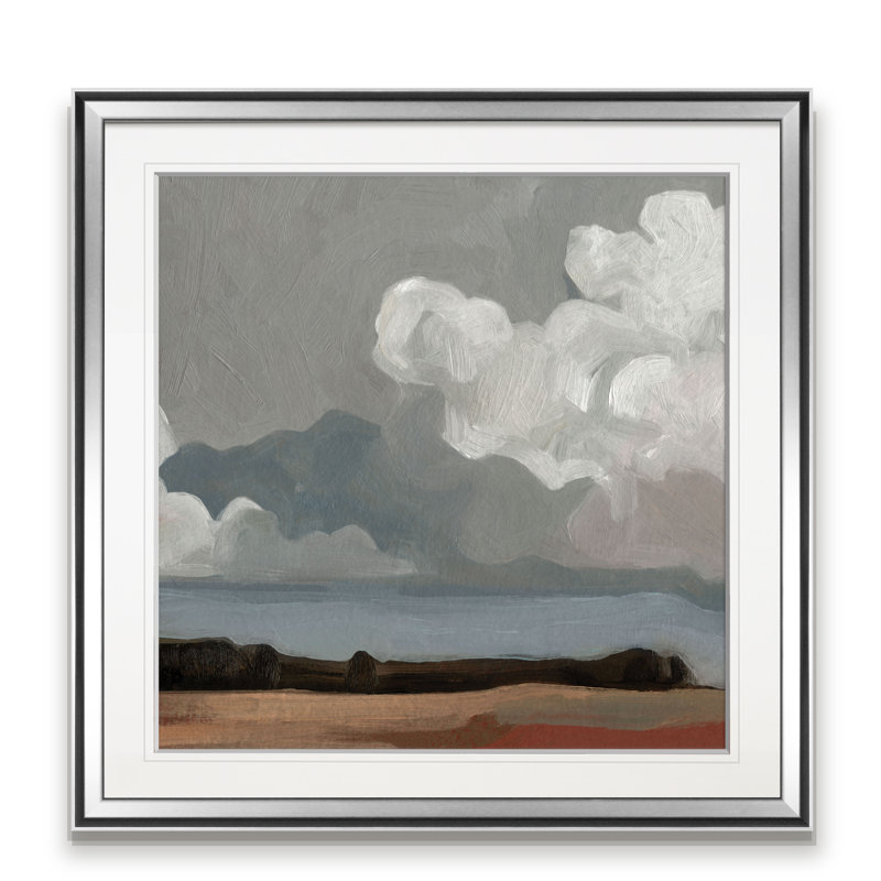 « cloud formation ii », peinture, H 16 po x l 16 po x P 1,5 po, Encadrement argenté