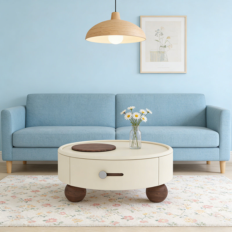 Table basse avec rangement, Brun, H 13,38 po x L 31,49 po x l 31,49 po