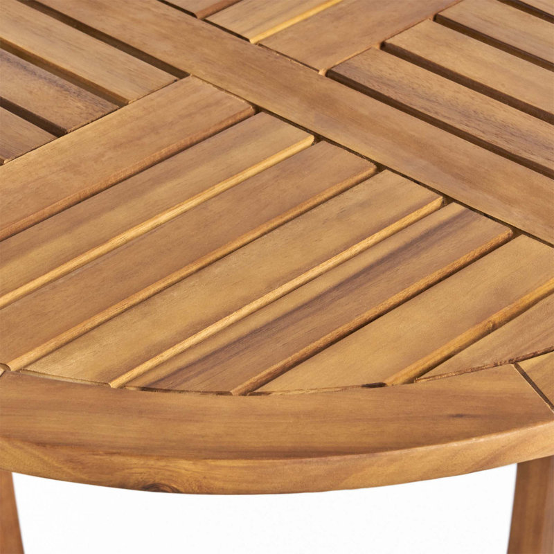 Round Solid Wood Dining Table(Only Table), Teak