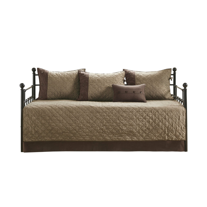 Daybed Bedding - Brown, Faux Suede , Rustic Theme Look